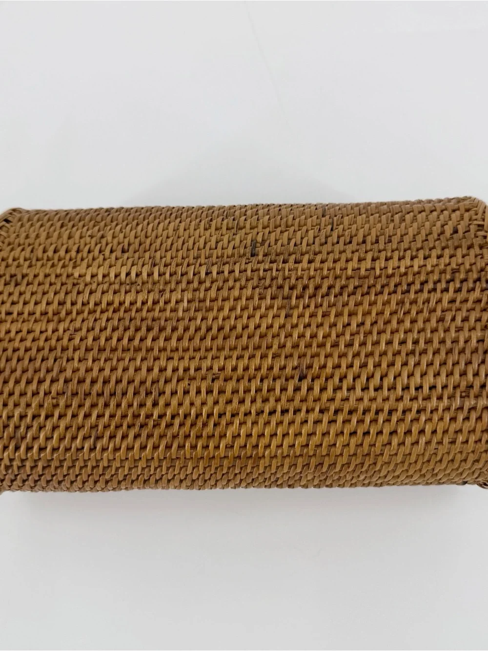 Mini Rattan Crossbody Leather Purse Bali Straw Wicker Boho Clutch - Picture 8 of 9